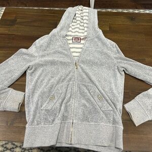 Gray Velour Juicy Couture Hoodie M